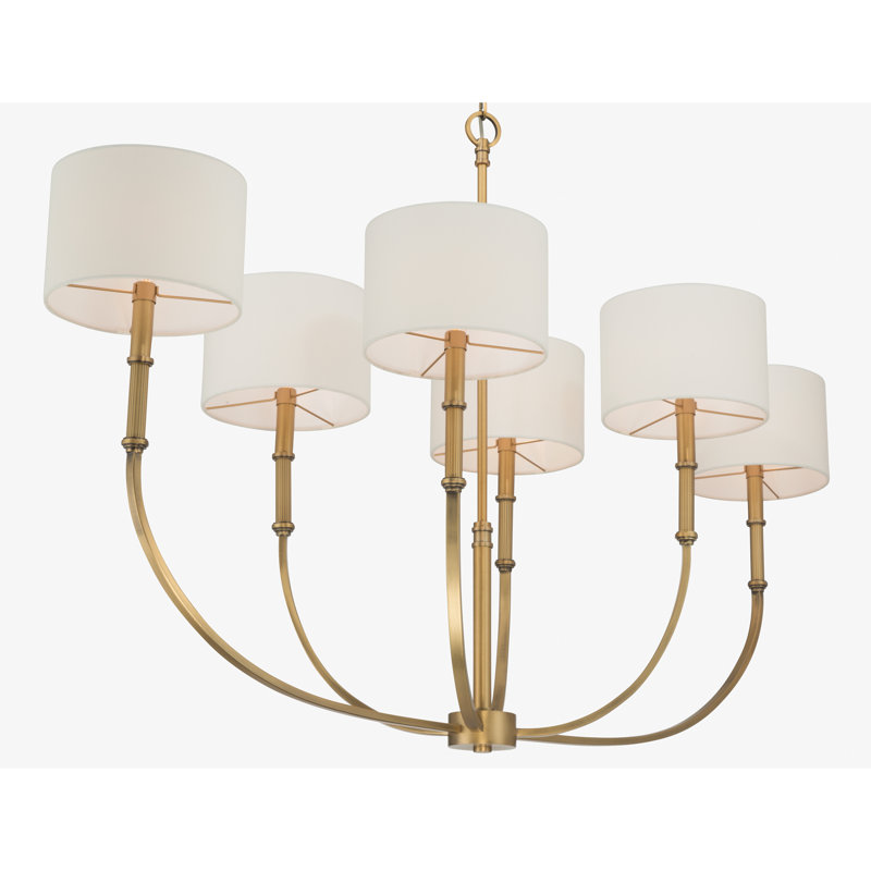 Lustre linéaire à 6 lumières 48 "Molvene, 6 lumières, H 31,75 po x l 20 po x P 48 po