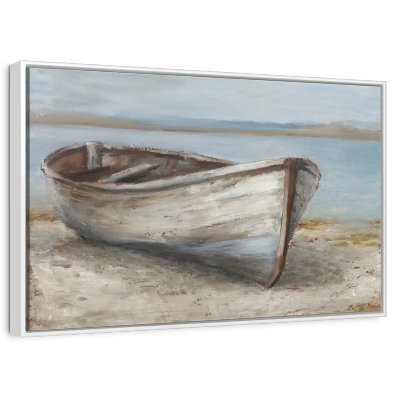Bateau blanchi à la chaux I, Cadre flottant blanc, 40 po x 27 po