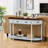Retro Curved Wood Console Table, 52 Inch Circular Half Moon Sofa Table With Open Shelf And 2 Drawers, Solid Wood Entry Table For Living Room, Hallway-1239122391