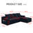 Compressed L-shaped Sectional Sofa With Side Pockets,wireless Charging Device,Two Usb Charging Ports,One Cup Holder,Bluetooth Speaker,reversible Lounge Chaise,Chenille Material,black