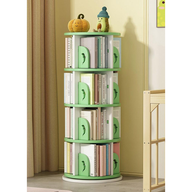137.16cm H x 50.8cm W Plastic Corner Bookcase, Green/White