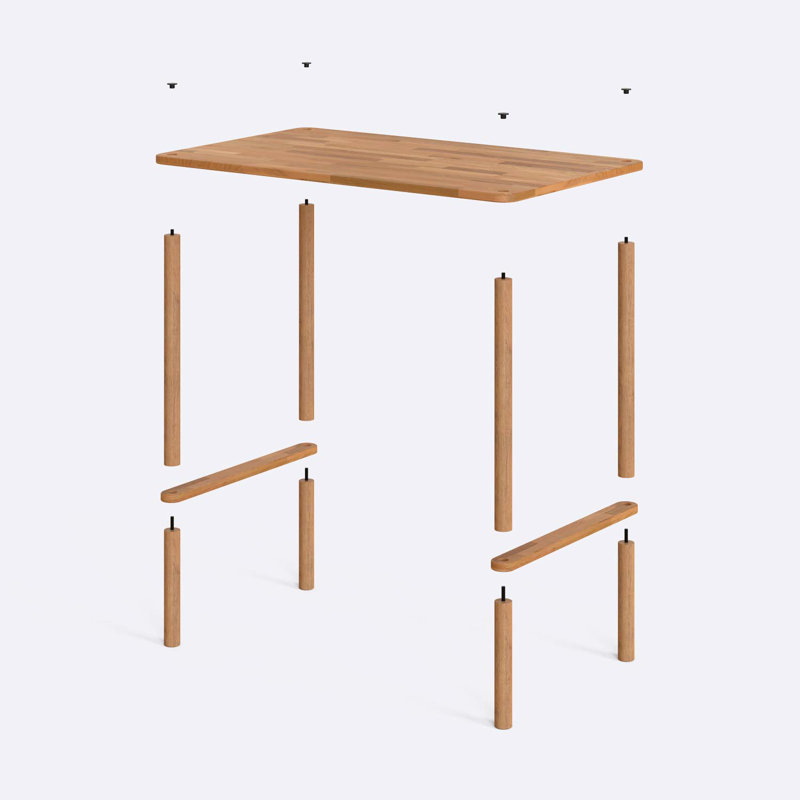 Wooden Counter Height Table - Minimalist Bar Table Design, 43.30" H x 51.20" L x 30.70" W