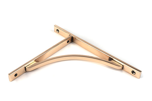 Apperley Shelf Bracket, 26cm H x 7.9cm W x 2cm D, Polished Bronze
