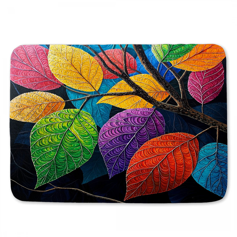 Tapis de bain Rainbow Leaves, L 24 po x l 17 po