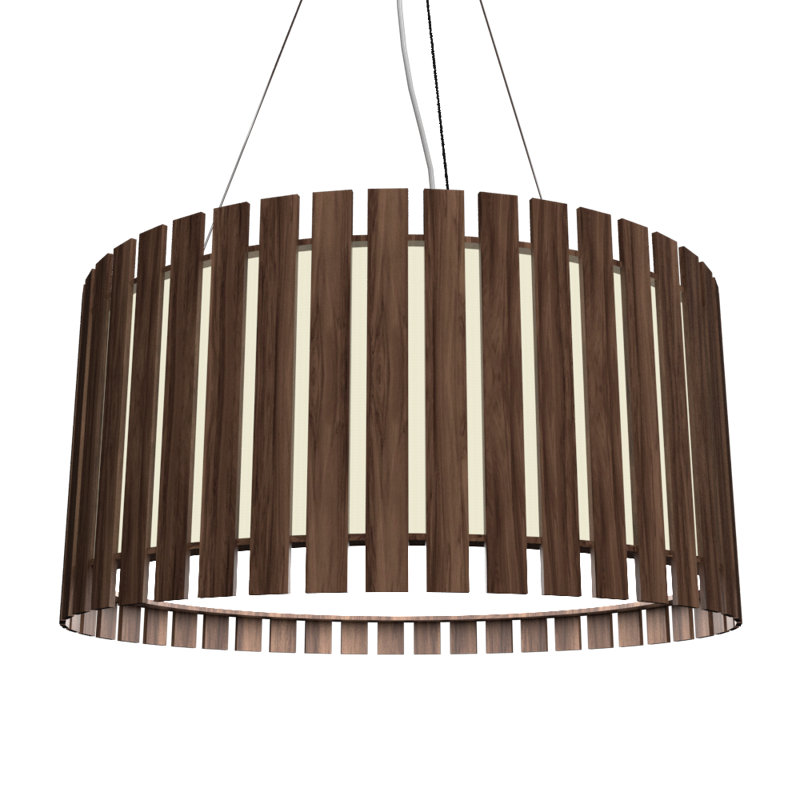 3 - Light Chandelier, American Walnut, 8.58" H x 19.5" W x 19.5" D