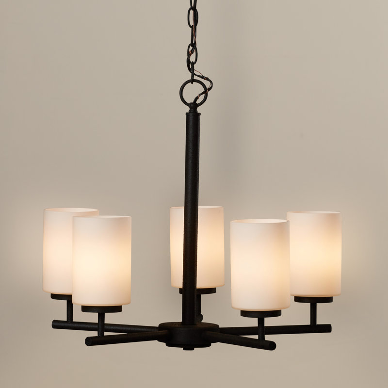 Lustre à cinq lumières Oslo de Génération Éclairage , Non, Nuit noire