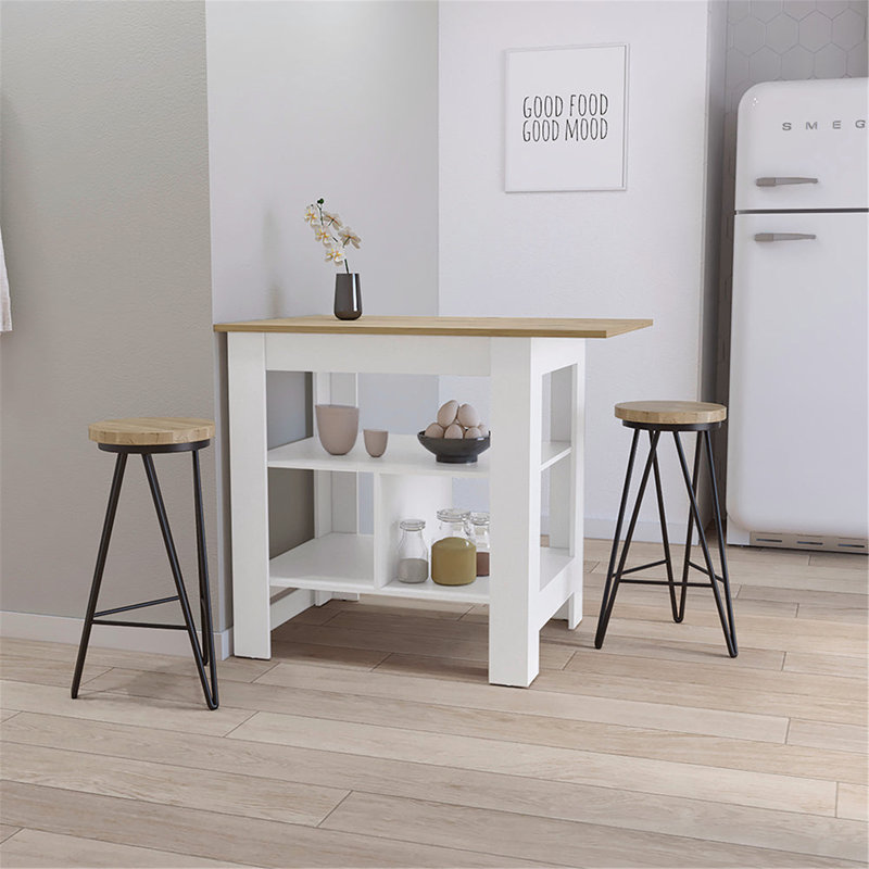 Îlot de cuisine polyvalent avec espace de travail spacieux et tablettes de rangement