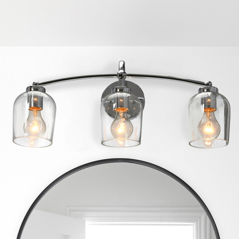 Éclairage pour salle de bain 3 lumières en métal brossé Eckehard, or brossé, Argent