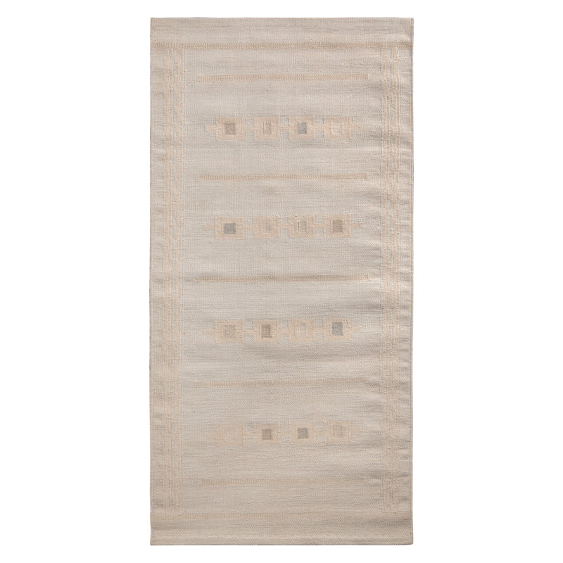 Rug & Kilim’S Scandinavian Rug In Beige Brown Geometric Pattern, Rectangle 6' x 9'