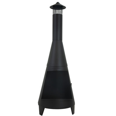 70" Chiminea Outdoor Fireplace - Black