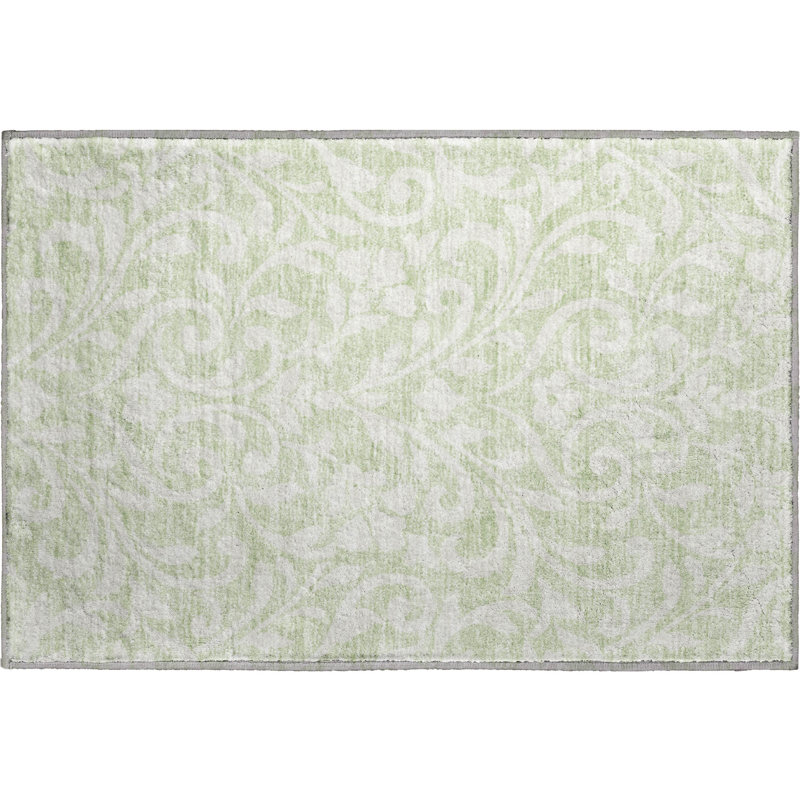 Premium Machine Washable Prisco Aloe Rug, Rectangle 1'8" x 2'6"