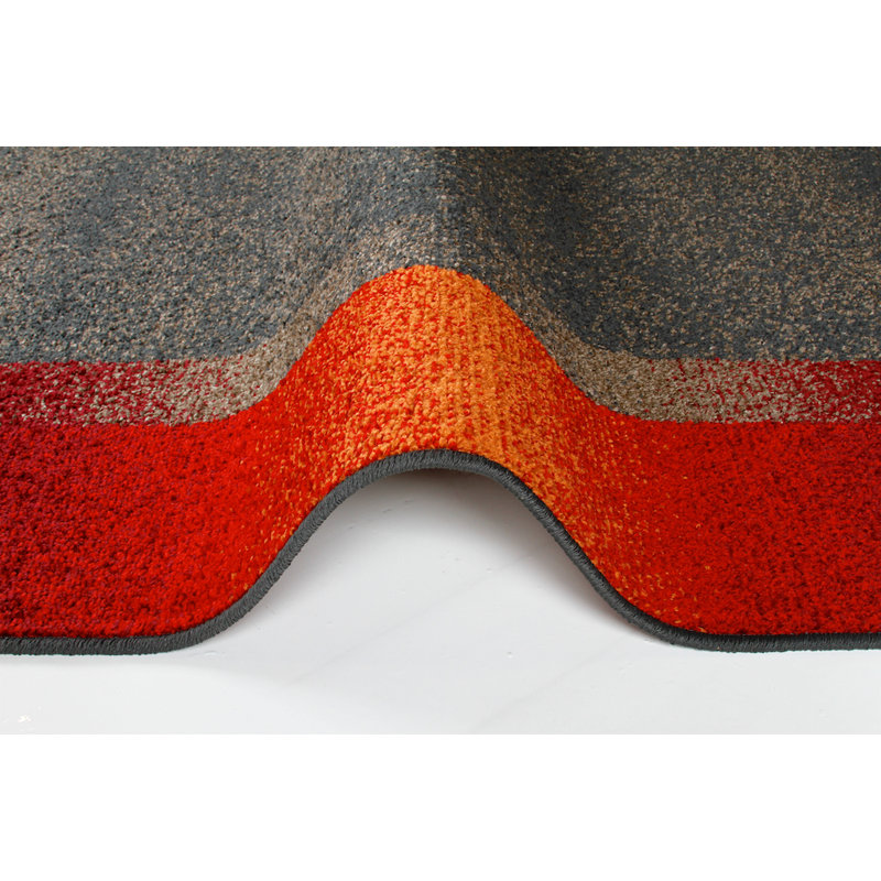 Tapis gris/rouge moderne résistant aux taches Mcginn