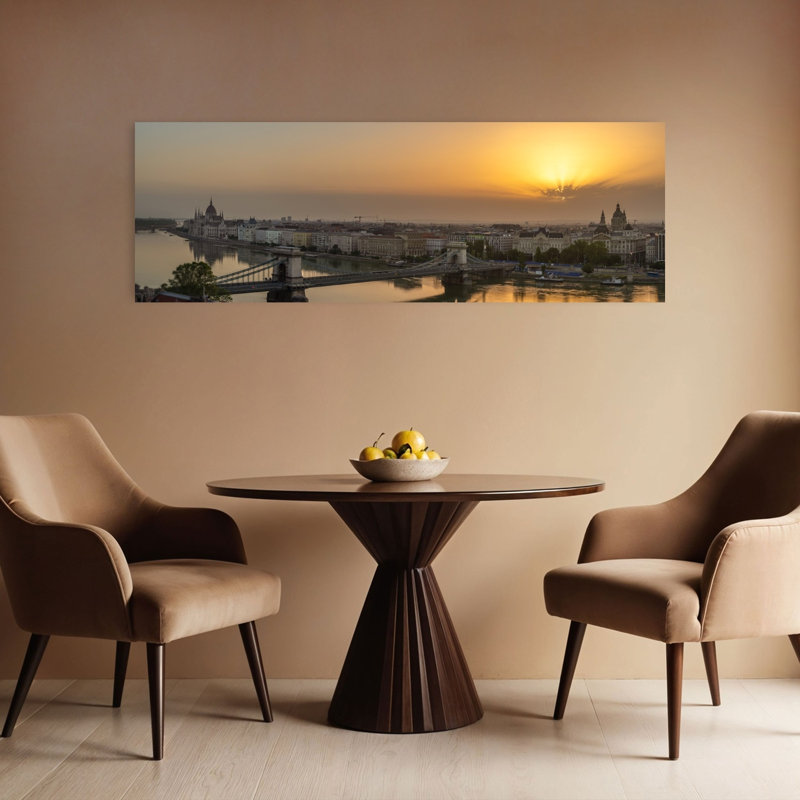 Budapest Golden Hour by Abhishek Dey - Wrapped Canvas Panoramic Print, 121.92 cm H x 40.64 cm W