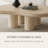 47" Modern Cloud Living Room Coffee Table Natural Wood Finish with Cylinder Four Legs