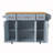 54inch Large Kitchen Island with Rubber Wood Drop Leaf, Embossed Texture Rolling Kitchen Cart on 4 Wheels with 4 Doors and 3 Drawers, Kitchen Island with Storage for Kitchen, Dining Room,Grey Blue-1724370947