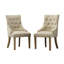 Fauteuil à oreilles en bois massif à boutons brun clair de 2 - Cosy Feeling Office Professional-398626585