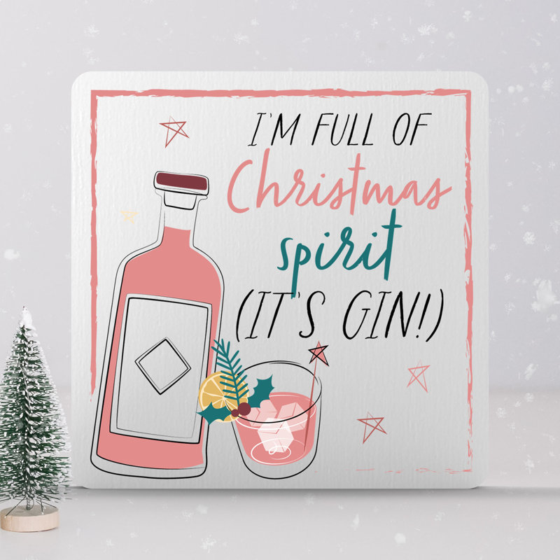 Alcohol Im Full of Christmas Spirit Square Ceramic Block