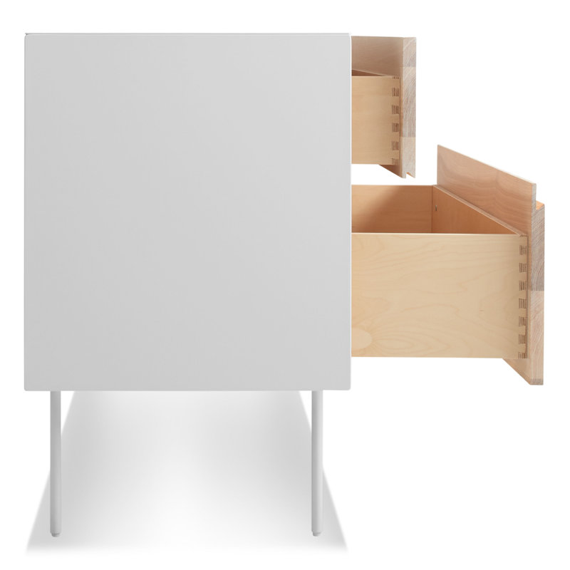 Clad 4 - Drawer Dresser, White/Hickory