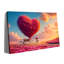 Heart Balloon And Flowers Canvas Poster, Bicycle Filled With Roses Painting Prints Valentines Day Wall Art Framed Pictures Prints For Bedroom, Living Room, Office-235074807