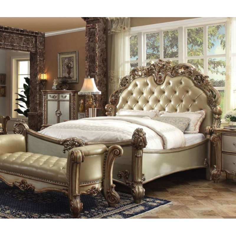 Vendome Upholstered Standard Bed, Gold Patina, Eastern King