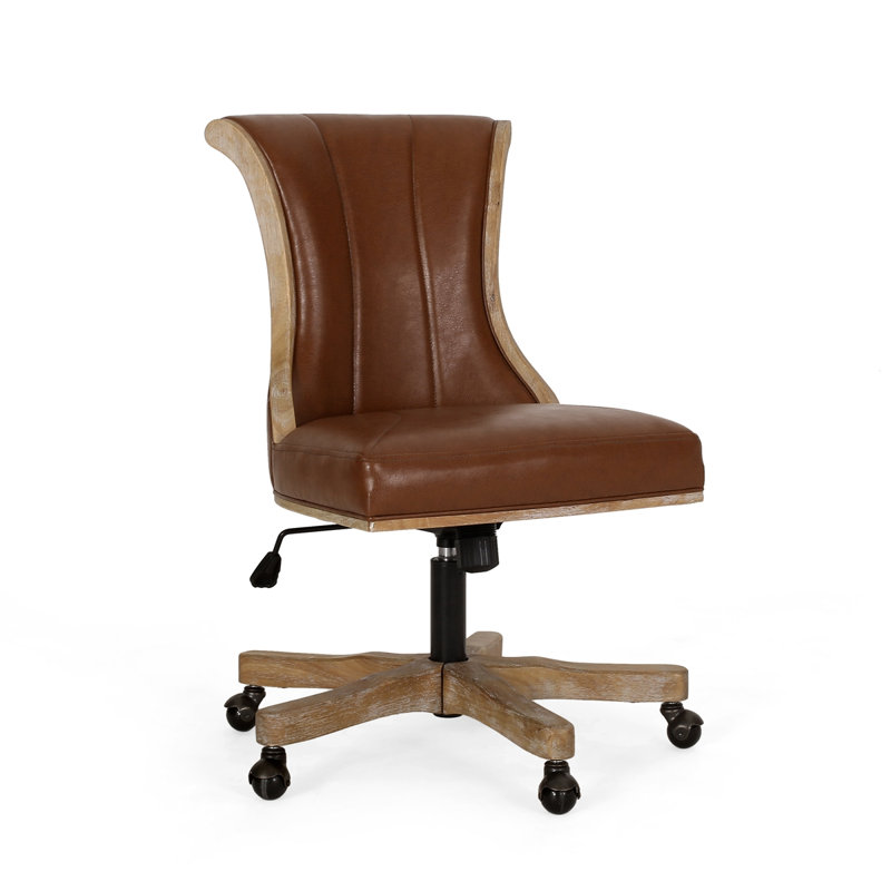 Chaise de bureau pivotante et élévatrice, H 35,5 po x l 24,75 po x P 27,25 po, Naturel