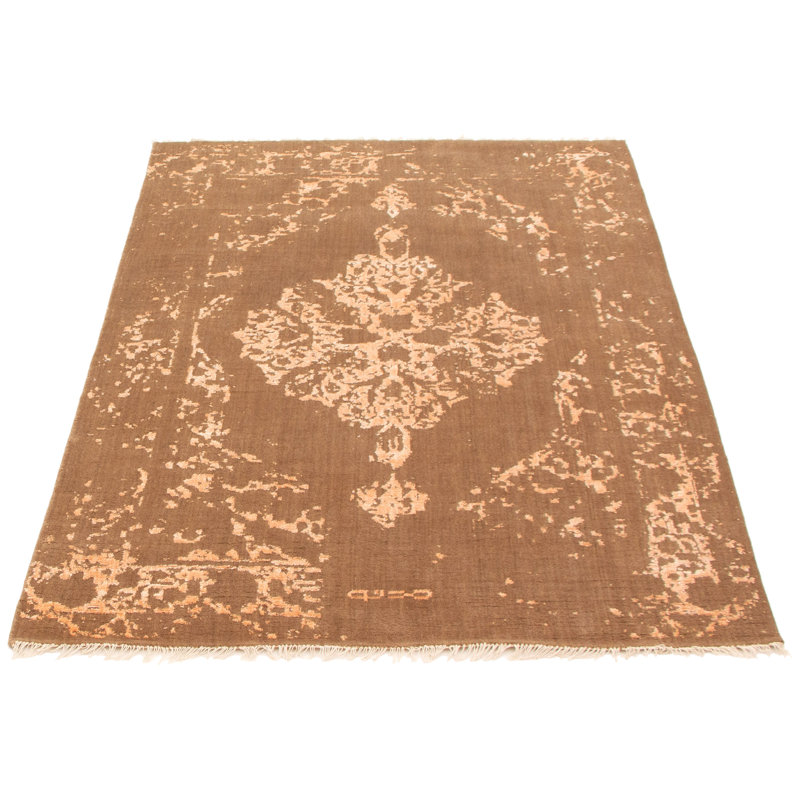 Tapis oriental brun / beige noué à la main