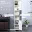 Armoire de rangement pour salle de bain avec miroir, armoire autoportante en bois avec tablettes réglables