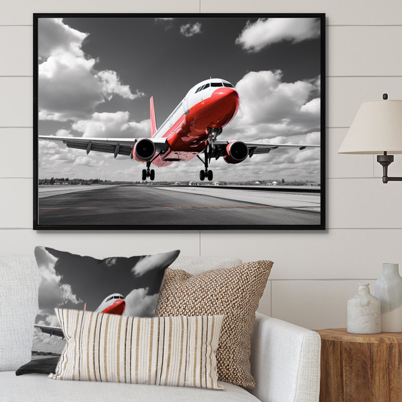 Grey Flight Of Dreams - Transportation Canvas Prints, Cadre flottant noir, H 12 po x l 20 po x P 1 po