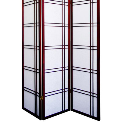 70" High "" 3 Screen In Cherry Finish - Pine, Hinged For Space Flexibility, Contemporary Room Partition With Color Pine Wood, Foldable Saving, Modern Interior Decoration