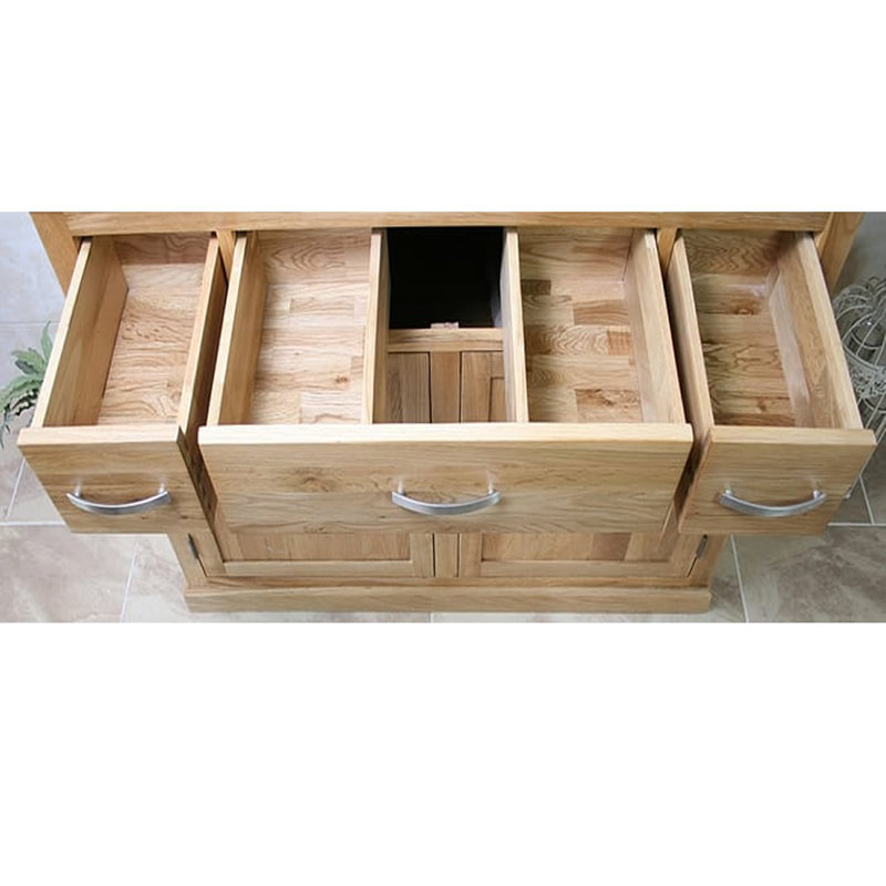 Jimena Solid Wood Bathroom Cabinet, Oak