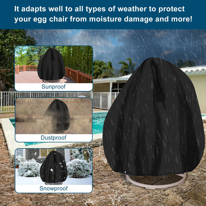 90”X78” Patio Double Egg Chair Covers Waterproof & UV Resistant, Heavy-Duty Zippered Cover For Outdoor Egg Swing Chairs, Hanging Chairs, All-Weather Protection For Garden, Poolside Owners