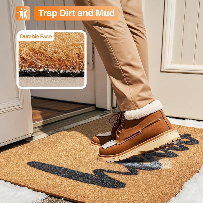 Non-Slip Door Mat For Outdoors And Indoors: Durable Indoor Outdoor Welcome Mat, 24" W x 36" L