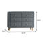 Commode, tissu gris clair