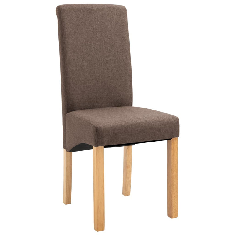 Chaise d'appoint rembourrée avec structure en bois, Brun, 4