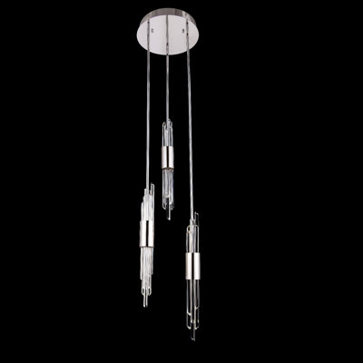 Lucca 3 LT Chrome/Clear Multi-Pendant Allegri