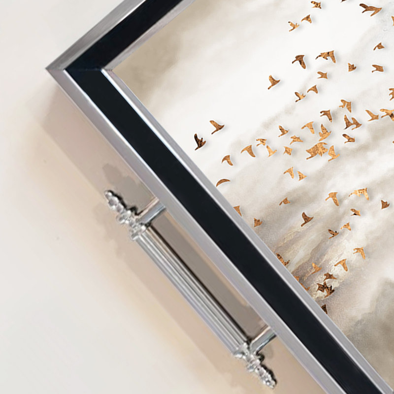 Elegant Glass Tray, 19.7 x 11.4 x 1.4 inches | 100% Durable Glass Construction | Easy to Clean with Damp Cloth | Ideal for Serving, Decorative Display, and Organizing | Stylish Addition to Home Décor