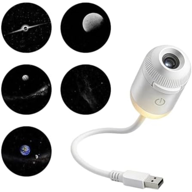 Projecteur de lumière galaxie 2-en-1, projecteur étoile USB avec luminosité réglable, mini projecteur de lumière galaxie pour plafond de chambre à coucher