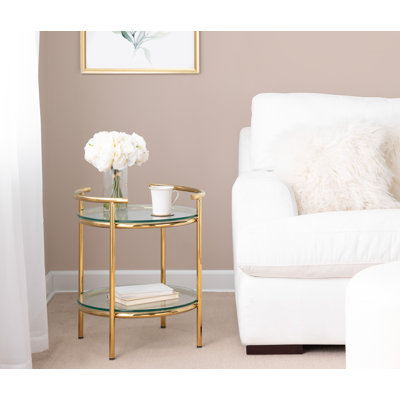 Table de bout avec plateau en verre Kayson