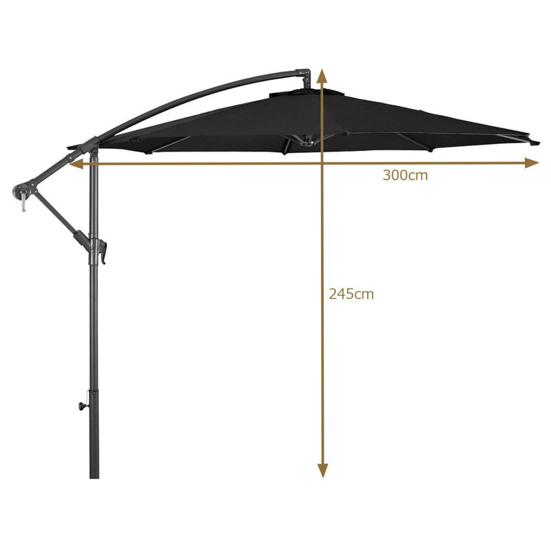 Dennison 300cm Cantilever Parasol, Black