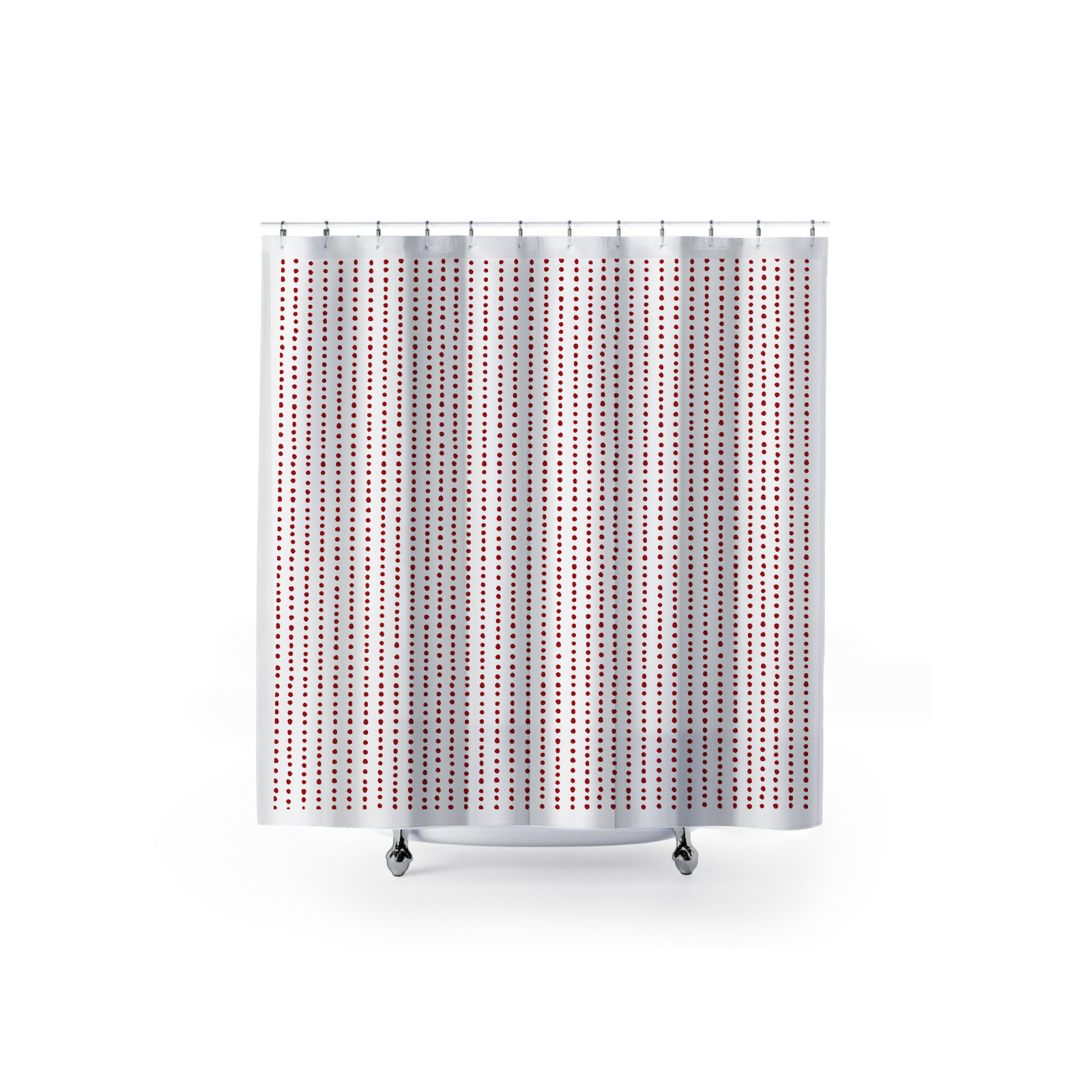 Thora Dots Mid-Century Shower Curtain, Red