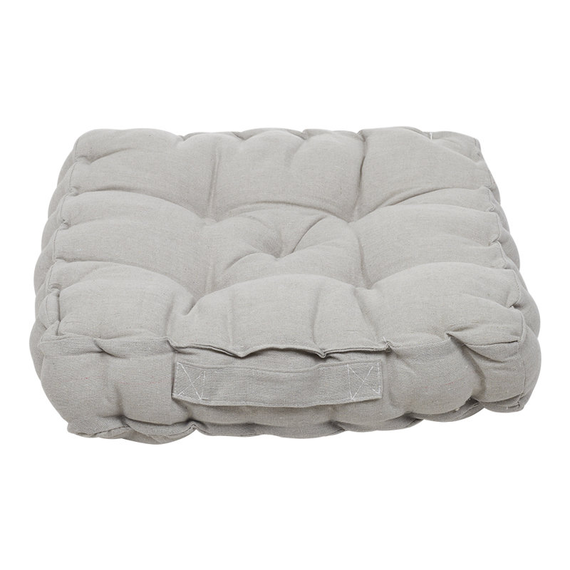Square Chair Cushion with Handle, Beige