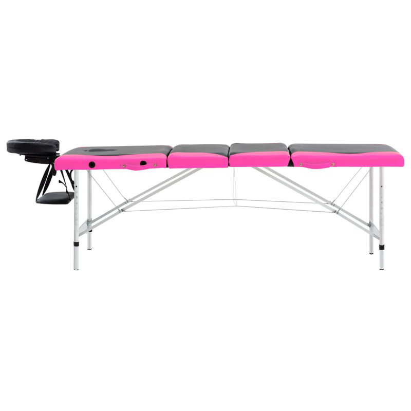 Table rectangulaire pliable réglable 75,5 po, Noir/rose