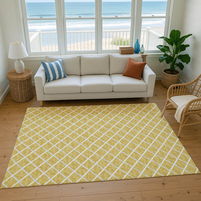 Tapis doré de qualité supérieure lavable à la machine Uran AMF140, Rectangle 8 pi x 10 pi