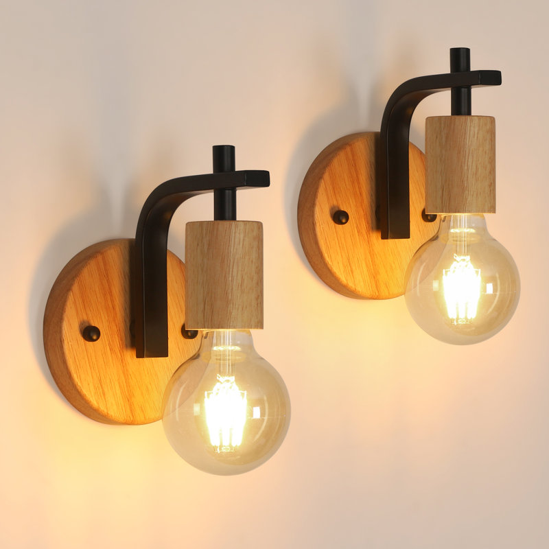 Predmore Iron Armed Sconce, Black/Natural