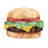 Watercolor All Dressed Cheeseburger - Kitchen Canvas Art
