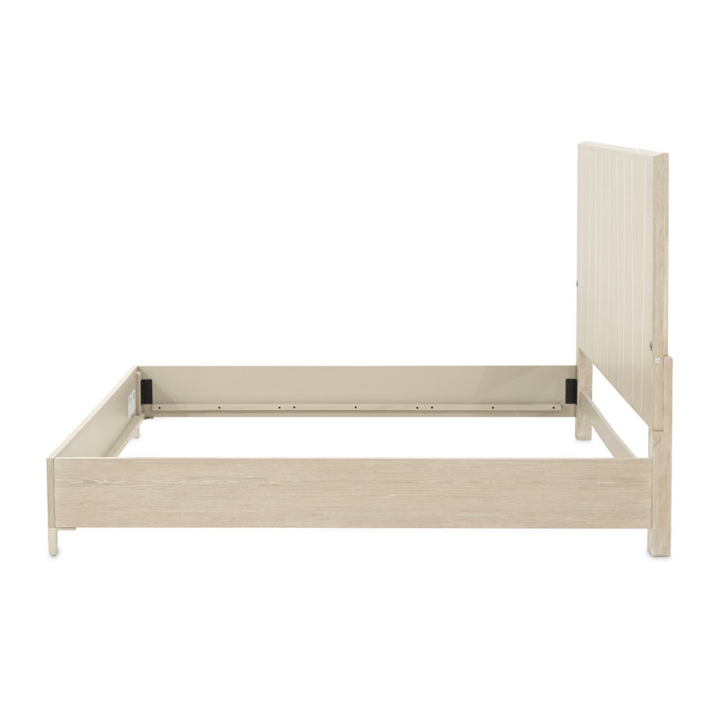 Lotus Bay Panel Bed With LED Lights - Sand, Queen