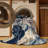Machine Washable Parrilla Tea Rose French Floral Rug in Beige – Navy Binding-834280829