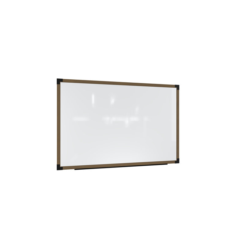 Prest Whiteboard Ghent Magnetic Porcelain Wall Whiteboard, 50.25" x 98.25", Driftwood Wood