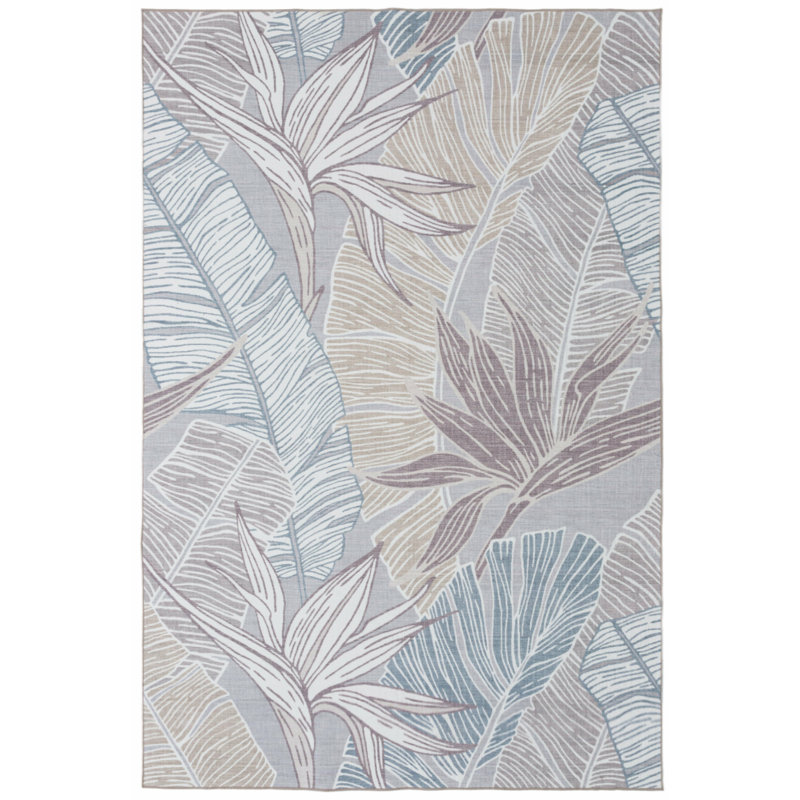 Amarrion Floral Indoor / Outdoor Rug, Rectangle 7'6" x 9'6"