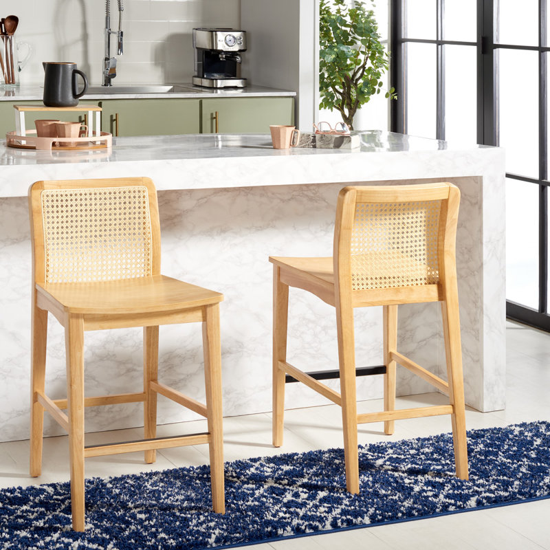 Tabouret de bar et de comptoir Avari, Tabouret de comptoir (siège d'une hauteur de 25 p, Brun